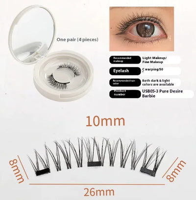 Magnetic False Eyelashes One-Pair Package Natural